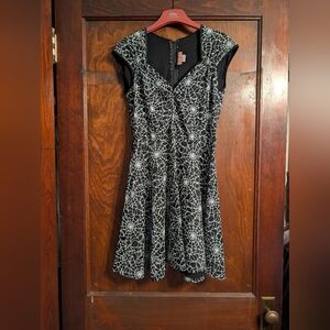 Pinup Couture Black and White Spiderwebs Swing Dress